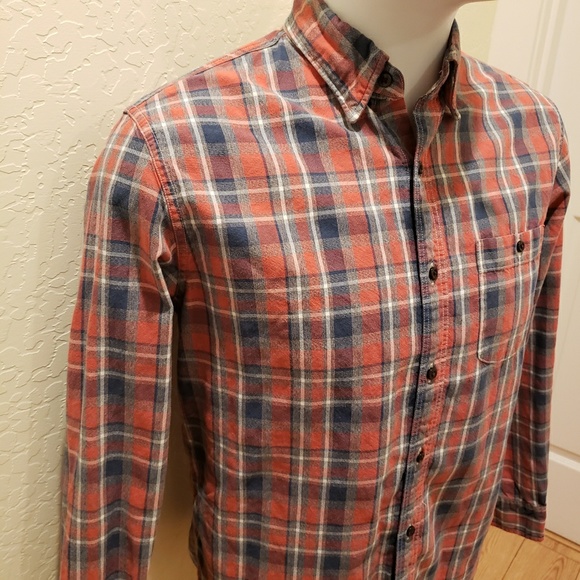 J. Crew Other - J. Crew men's button down plaid red blue shirt med